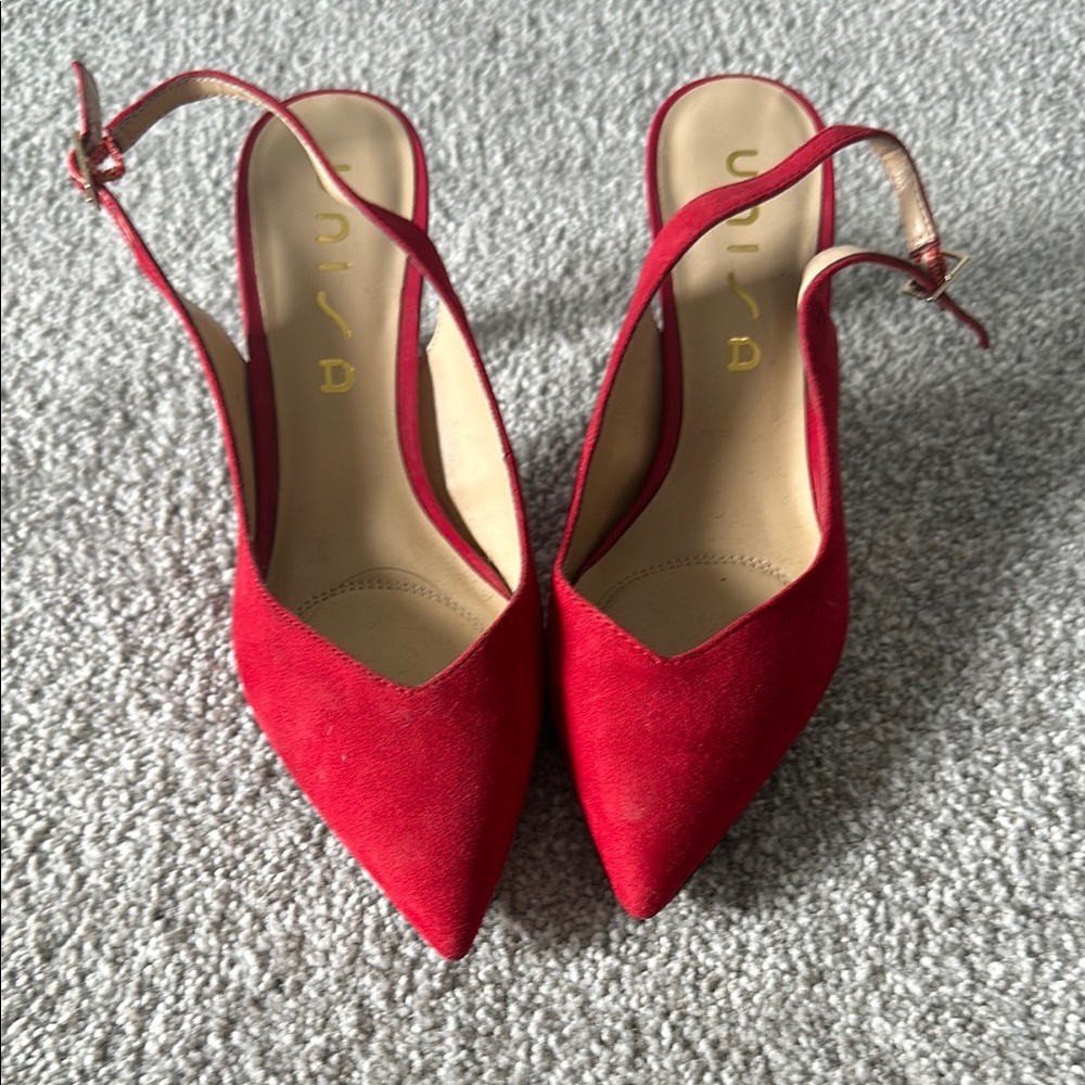 Unisa Red Slingback Heels